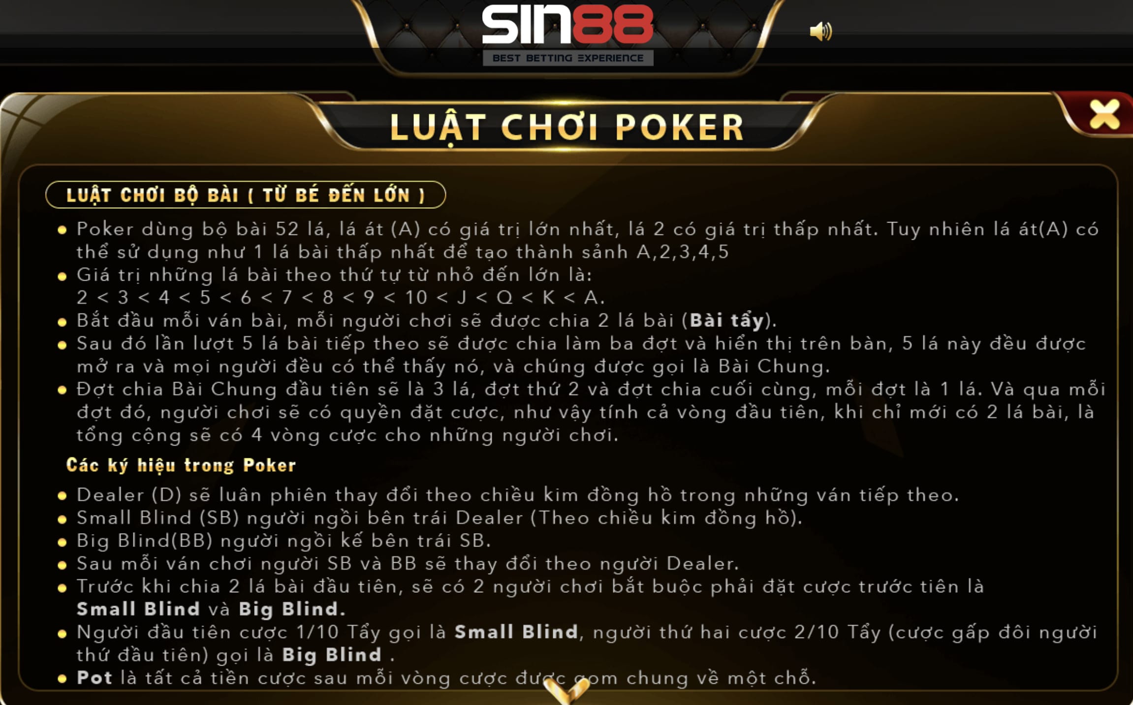 Luật chơi và cách chơi poker Sin88 